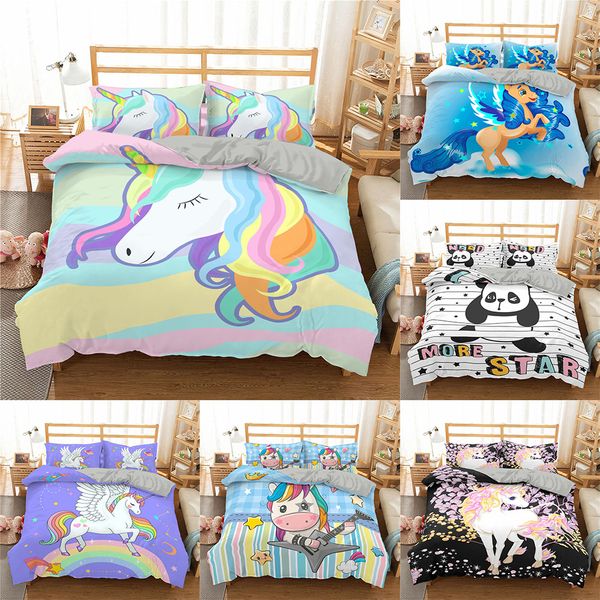 

zeimon девочка мальчик kid мультфильм unicorn пододеяльник взрослый ребенок одеяло / пододеяльник set твин полный queen king bed обложка пос