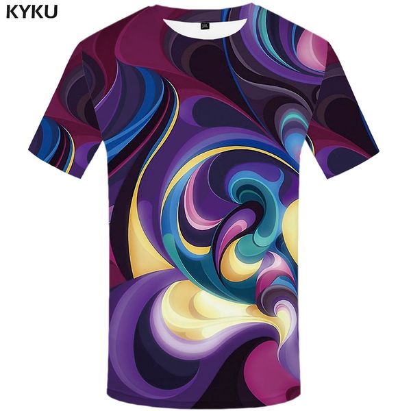 

brand psychedelic t shirt men abstract tshirt printed colorful tshirts casual shirt print anime clothes, White;black