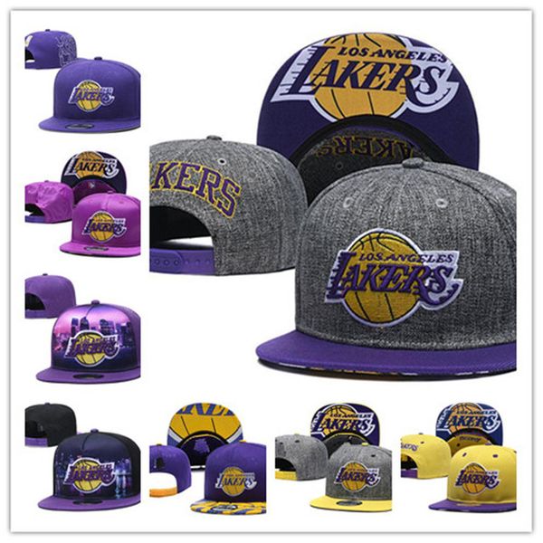 

los angeles mens designer hats basketball lakers snapback hats baseball football cap flat adjustable cap sports hat mix order, Black