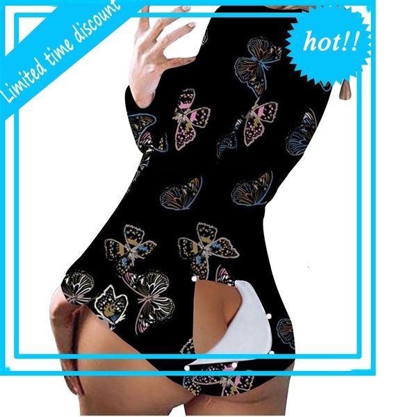 

pajamas fashion women button-down printed functional seal button flap jumpsuit homemade odessa, Black;white