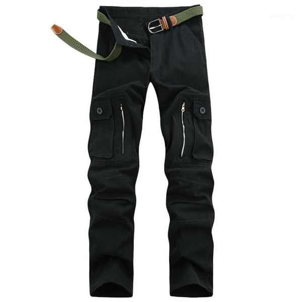 

men's pants autumn spring tactical cargo pant men army male plus size 40 multi-pocket for worker fashion baggy sweatpants1, Black