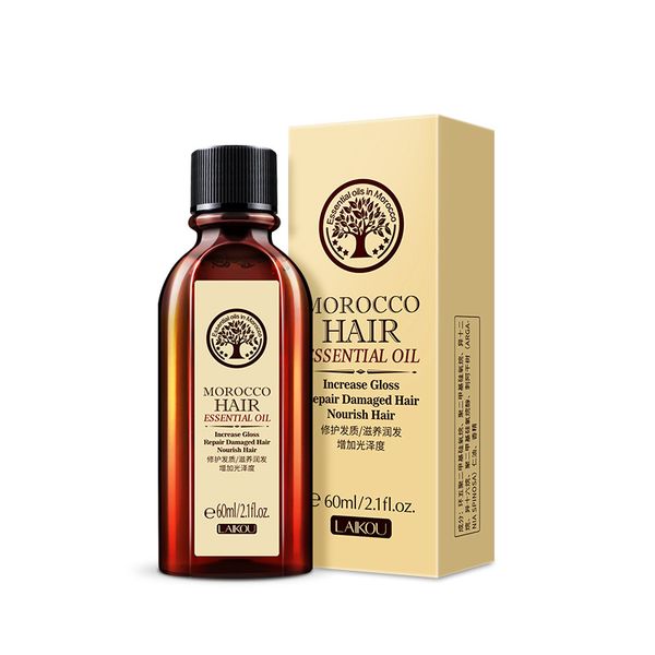 100% puro 60ml Marrocos Argan Óleo Glicerol Nut Oil Hairdressing Cabeleireiro Cuidado Cabelo Essential Óleo Marroquino 50 pcs