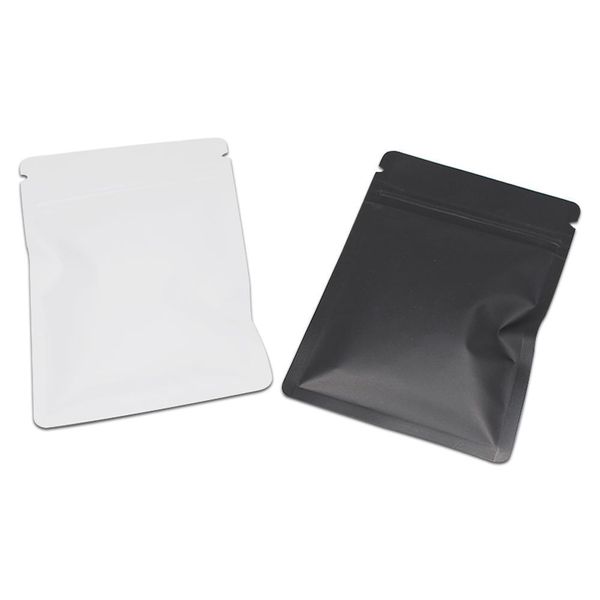 

50pcs matte white black aluminum foil ziplock package bag mylar reclosable snack tea packing bag sundries retail storage pouches h bbyqsm