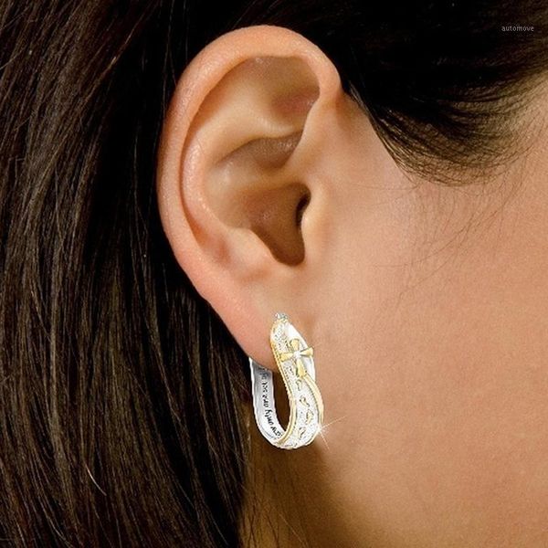 

wedding hoop earrings classic design silver color earrins for women fashion jewelry design gift accessories1, Golden;silver