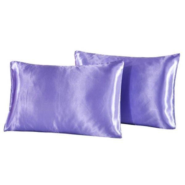 

a-satin pillowcase home multicolor ice silk sofa case solid color double face envelope pillow cover 51*66cm 8color