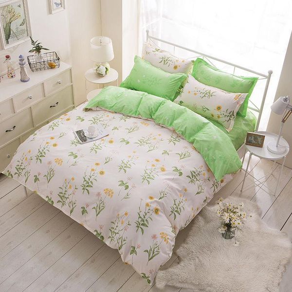 

bedding sets plant flower leaves 4pcs girl boy kid bed cover set duvet child sheet pillowcase comforter 610151
