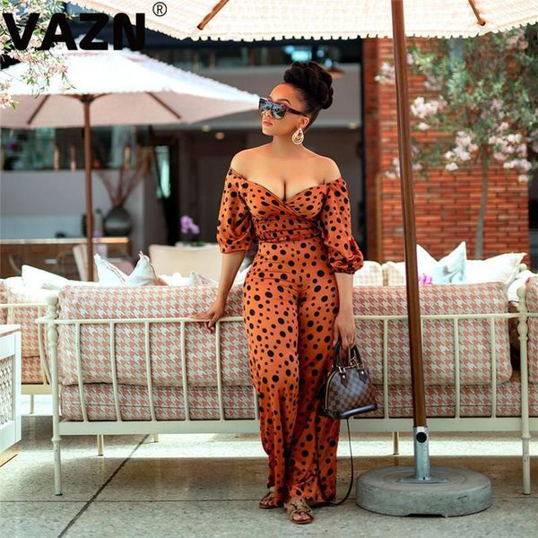 

2020 new young lady of note holiday chiffon jumpsuits strapless half sleeve high waist women wide leg jumpsuits, Black;white