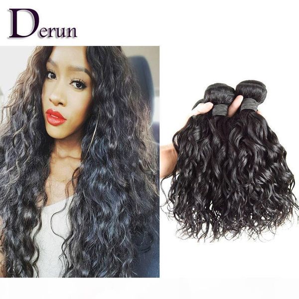 

100% virgin brazilian peruvian indian malaysian human hair weave natural wave mix 3 bundles hair extension unprocessed human hair wefts, Black