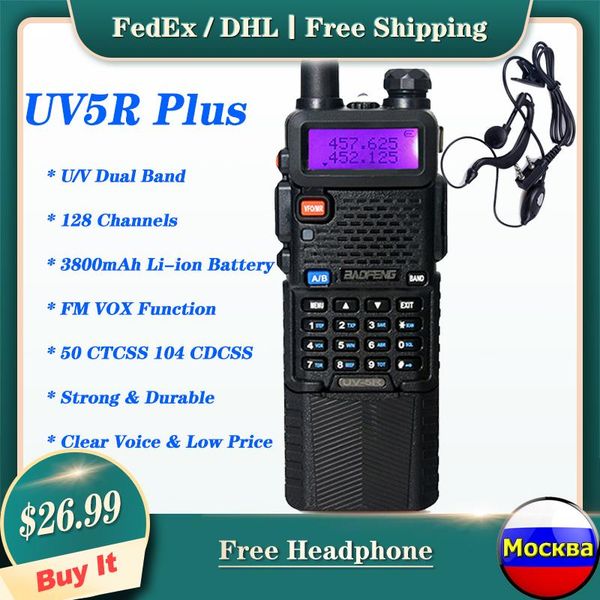 

walkie talkie baofeng uv-5r 5w/8w powerful handheld upgrade uv5r 3800mah cb ham radio 10km transceiver portable hunting