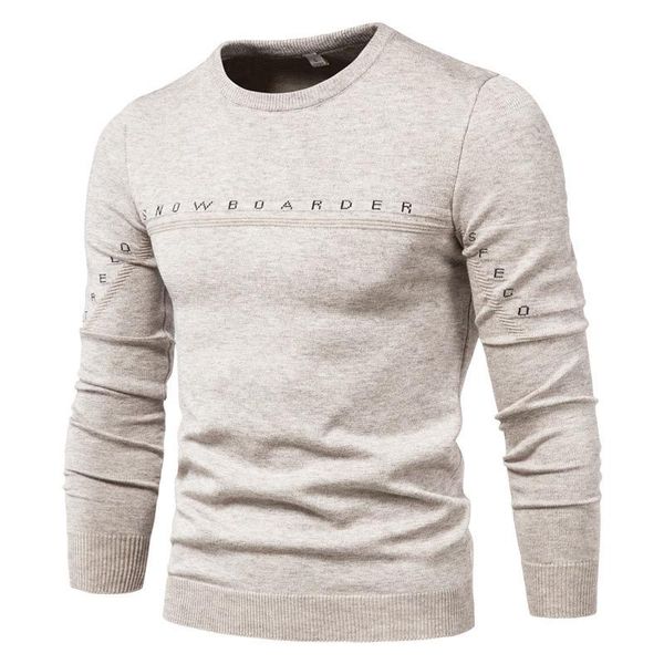 

men's sweaters men knitted sweater polyester cotton round neck winter clothing solid color slim casual, White;black