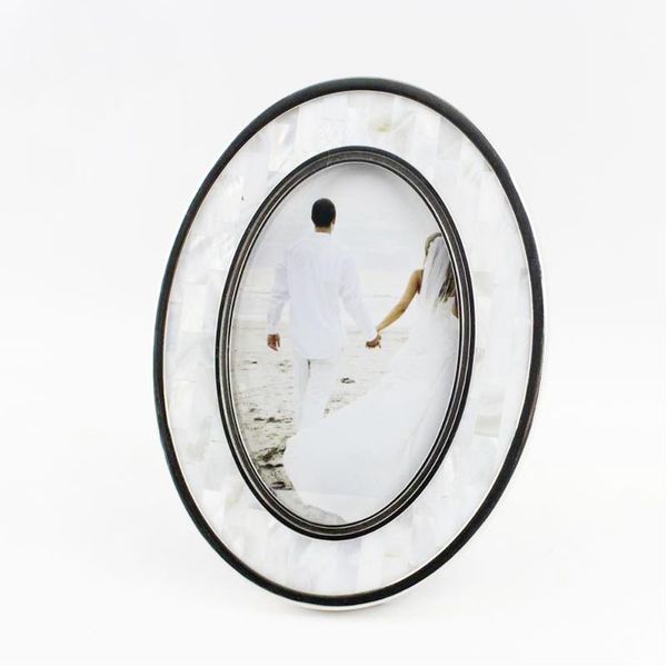 

fashionable round shape eu style seashell & alloy picture frams for gifts yspf-0091