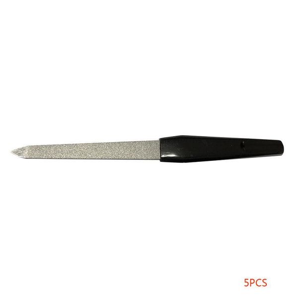 

5pcs handle double-sided nail file metal strong manicure pedicure grooming 5pc qyllsz