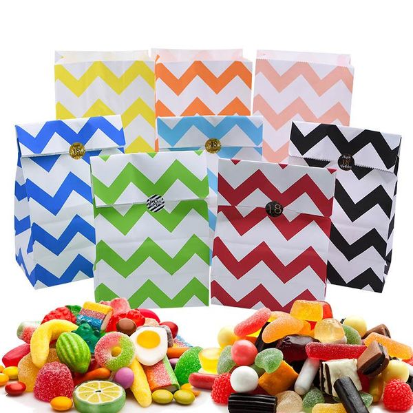 

5pcs/10pcs polka dot paper bag wave stripe candy gift bags packaging for wedding birthday party favor decoration supplies