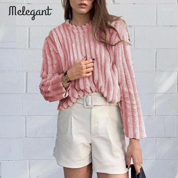 

melegant solid warm casual coral fleece shirts women autumn winter fashion streatwear ladies shirt rib plus size pullover1, White