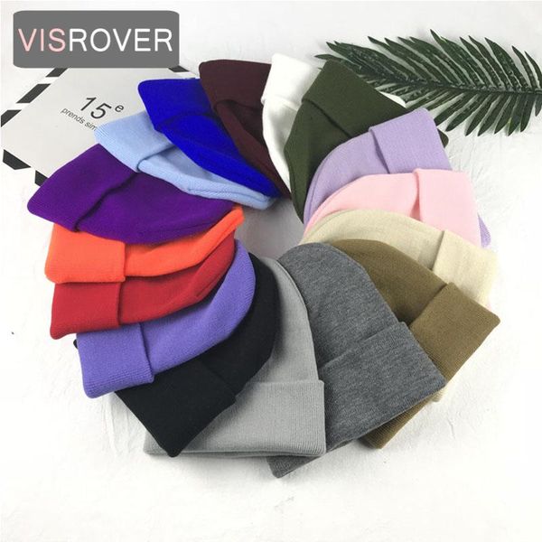 

beanie/skull caps visrover 6 colors unautumn winter solid color real cashmere beanies matched man woman warm skullies, Blue;gray