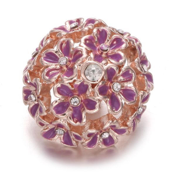 

6pcs/lot 2020 new snap button jewelry bracelet charm metal crystal rhinestone flower 18mm snap buttons fit diy snap bracelet sqcaum, Black