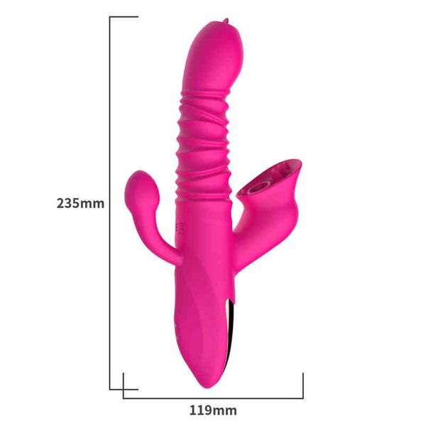 NXY Vibratori Donne adulte Giocattoli Sesso Lingua leccata Vibratori Vagina Clitoride Anale Tripla stimolazione Dildo Gioia vaginale Giocattolo Vibratore 0104