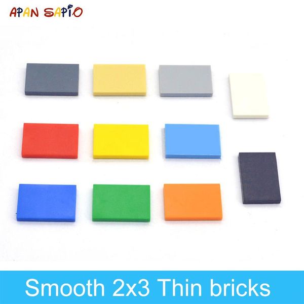 

100pcs diy building blocks thin figure bricks smooth 2x3dots educational creative size compatible with lego toys for children bbyrpu