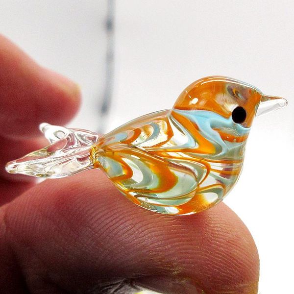 

decorative objects & figurines custom handmade mini hook wire feather design glass bird figurine easter lovely small animal ornament home de