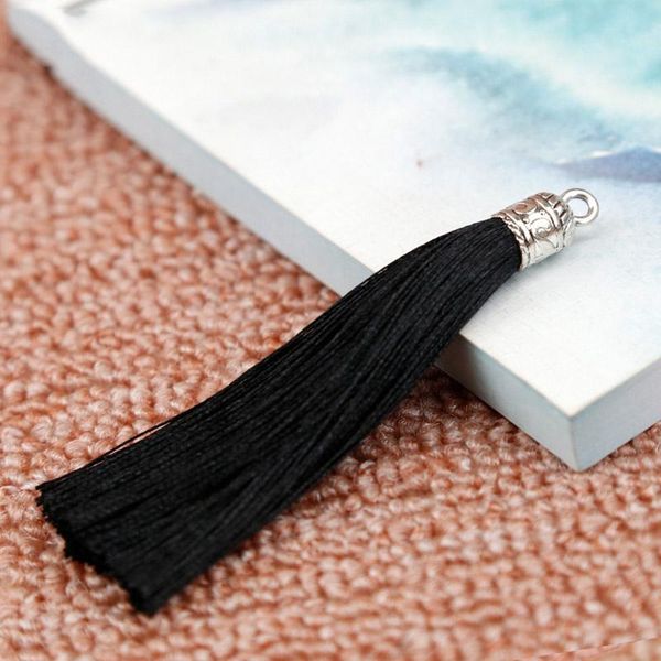 

5pcs lot 9cm long silk tassel brush cords with metal caps for earrings charms pendant tassel fit diy jewelry making material h jllcrx