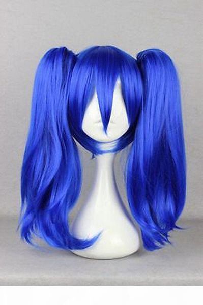 

gt;&gt;&gt;new fashion anime two ponytail blue cosplay women's wigs, Black;brown