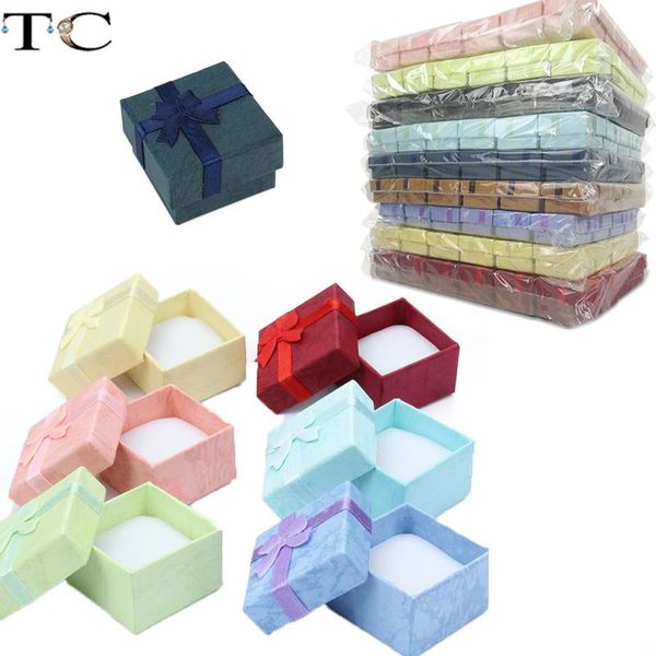 

jewelry pouches, bags ring gift box organizer paper packaging jewellry store container earring 24pcs/lot, Pink;blue