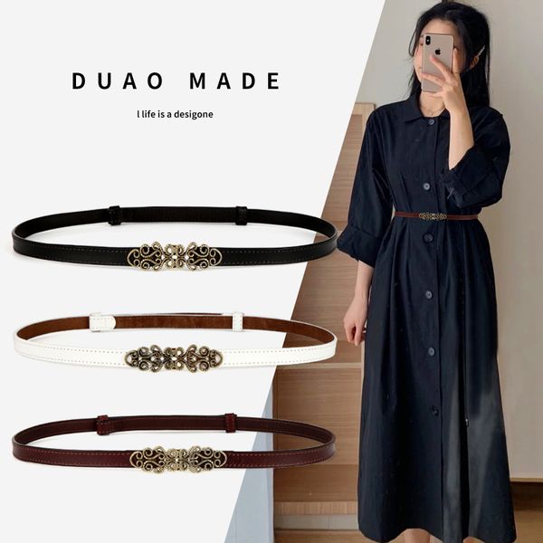 

модная универсальная кожа, чистые коровьее и тонкий для женщин ин стиля декоративного костюма с юбкой поясного ремнем, Black;brown