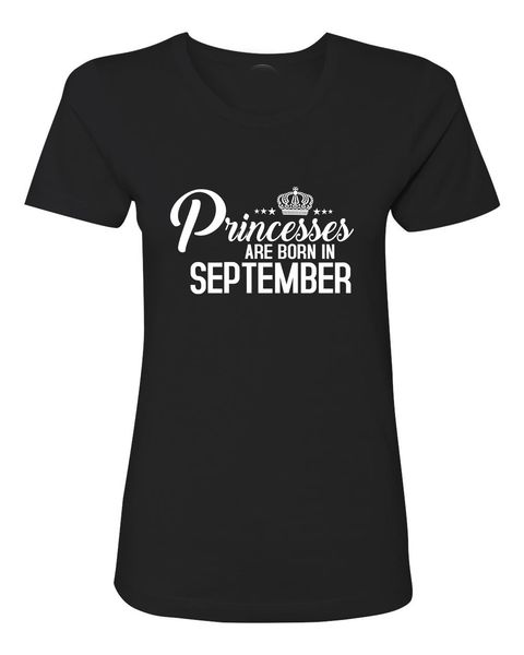 

letter print short sleeve women princesses are born in septembe fashion print for women sport hooded sweatshirt hoodie t shirt