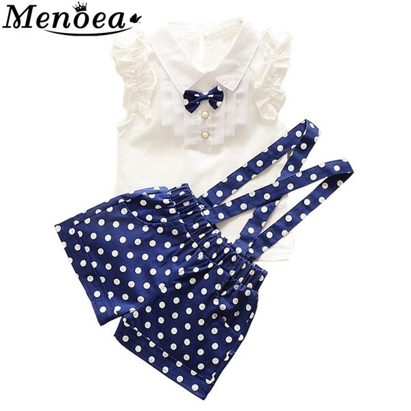 

menoea clothes sets 2020 summer style girls clothing sets chiffon plaid sleeveless t-shirt+pant kids suits set girls princess, White