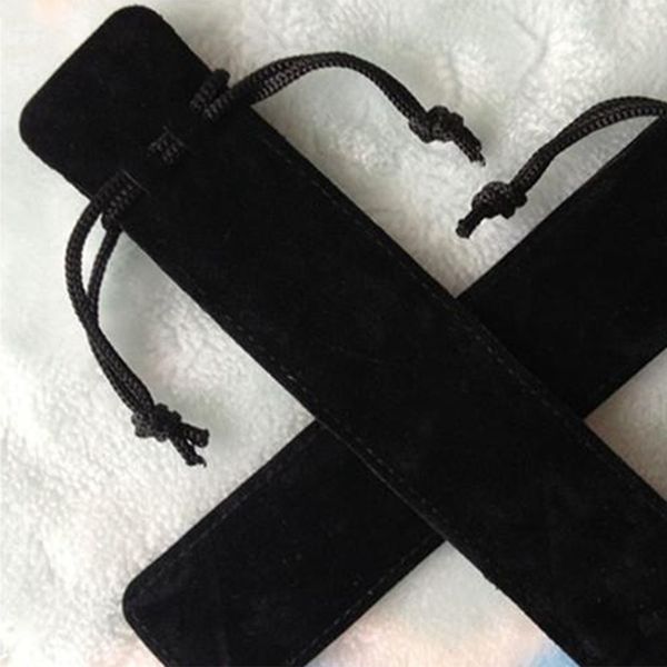 

factory price pencil plush school office drawstring pocket fabric bag case with rope for fountain ballpoint pen