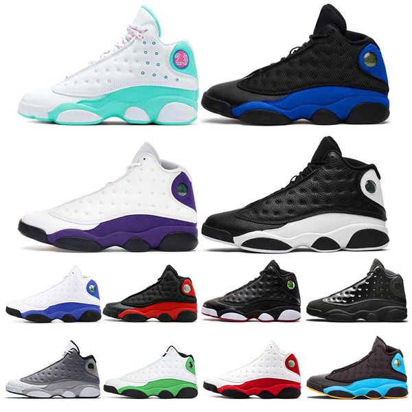 

2020 13 13s men basketball shoes court purple he got game black cat hyper royal sports sneakers shoes us 7-13