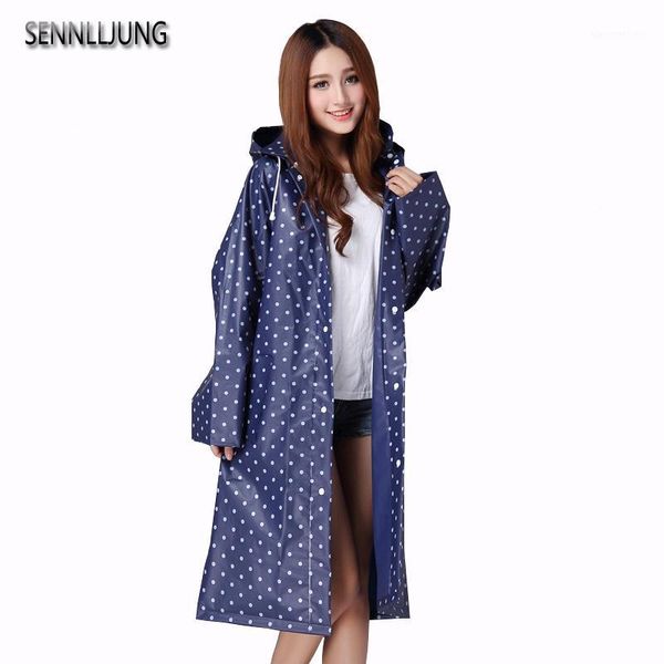 

sennlljung raincoat women 2017 fashion ladies rain coat breathable ladies long raincoats portable water-repellent rainwear women1
