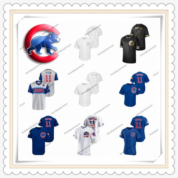 

custom men women kids chicago cubs 21 chieng 11 yu darvish 11 yu-san home black gray white navy baseball jerseys, Blue;black