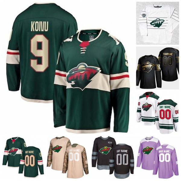 

custom minnesota wild matt dumba mikko koivu ryan hartman victor rask louie belpedio nick bonino 2020 hockey jerseys women stitched, Black;red