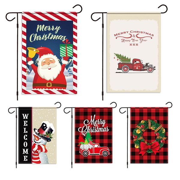 

hanging santa claus garden snowman banner flag 2021 merry christmas decor for home