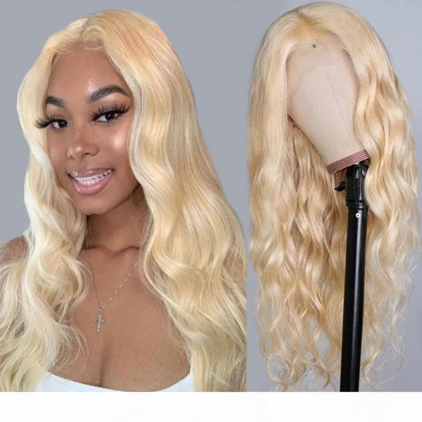 

body wave 613 blonde lace front human hair wig for women brazilian honey blonde 13x6 short bob lace long wig remy human hair, Black;brown