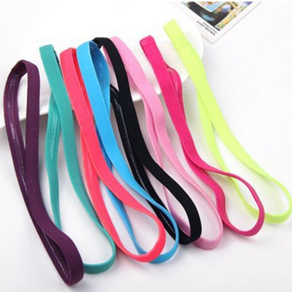 

1pc headbands women men yoga headband sport fitness run anti-slip rubber headbands elastic hair bands thin hairbands h qylqvs