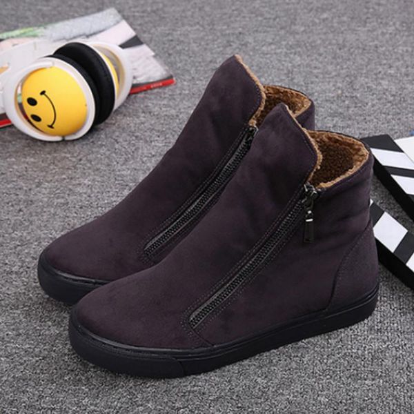 

boots 2021 winter snow women shoes zip warm plush for cold fashion women's sweet ladies brand ankle botas zapatillas mujer, Black
