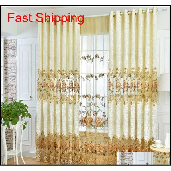 

european embroidered velvet window curtains for living room high-end custom classic villa flat curt jllycc jhhome