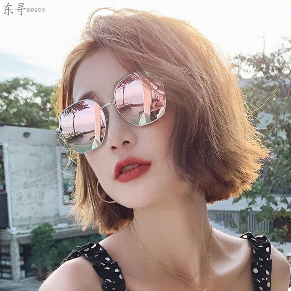

looking 2020 new ins korean version chaoyuan face street sred sunscreen sunshade sunglasses for women cycling, White;black