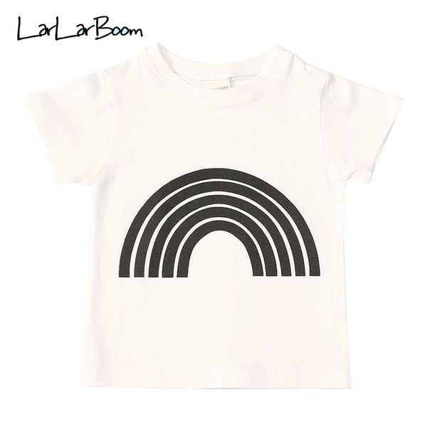 

larlarboom new fashion kids t-shirt summer short sleeve children's tees letter pattern cotton baby boys girls t-shirts y200409, Blue