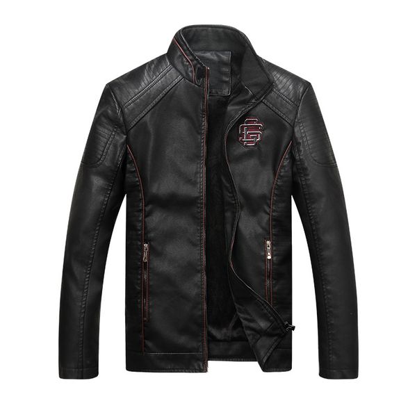 

2021 new autumn mode mens motorcyclist leather pu thick of men casual slim fit masculine stay jacket coat 3zxd, Black