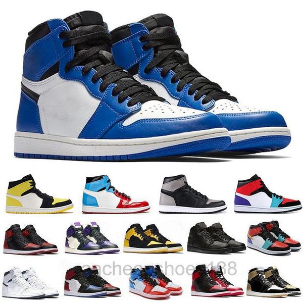 

new 1 1s basketballs shoes jumpman og high twist lucky green bio hack reflective white royal chicago toe obsidian unc patent casual fdc6