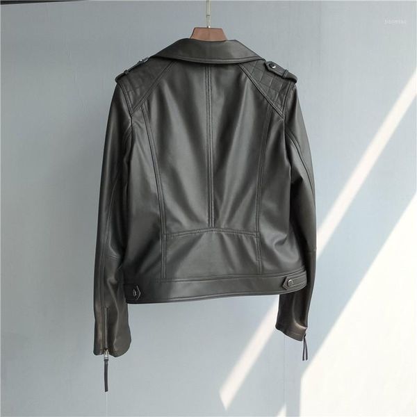 

men's leather motorcycle coat fashionable black luxury sheepskin loose leather