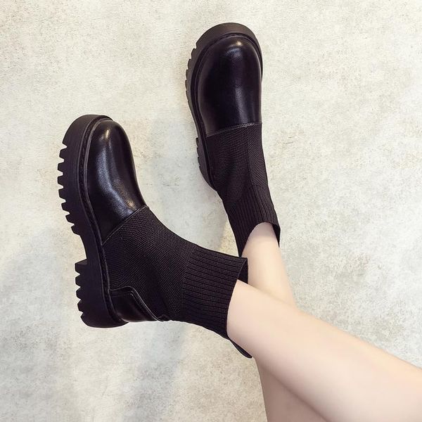 

round toe rock shoes woman boots women new 2020 booties ladies flat heel lace up med summer black rubber ankle cross-tied