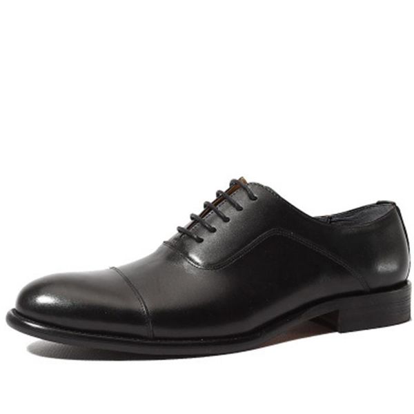 

men real genuine leather dress shoes luxury trainers formal wedding lace up oxford italian handmade brogues shoes, Black