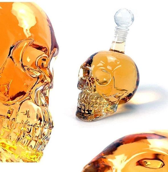 

creative crystal skull head bottle whiskey vodka wine decanter bottle whisky glass beer glass spirits cup water jllnqv carshop2006