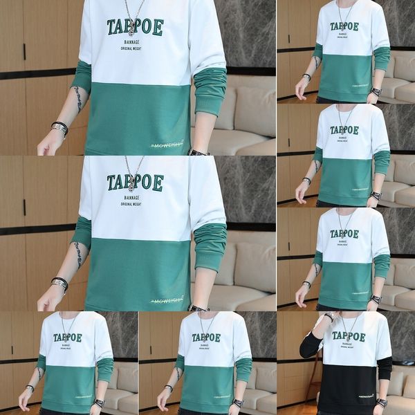 

d0fxi new spring and autumn long sleeve koreanmen's men bottoming shirt t round pullover pullover sweaterneck sweatert-shirt sweater fo, Black