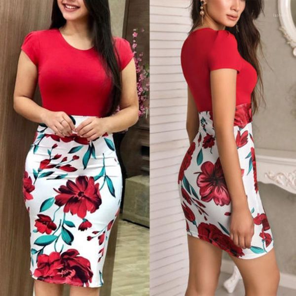 

fashion women print bodycon dress short sleeve pencil dress high waist slim office work female short mini dresses1, Black;gray