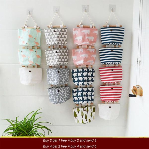 

wall hanging storage bag office door hang organizer canvas storage pocket home decoration organization baby sack toy container